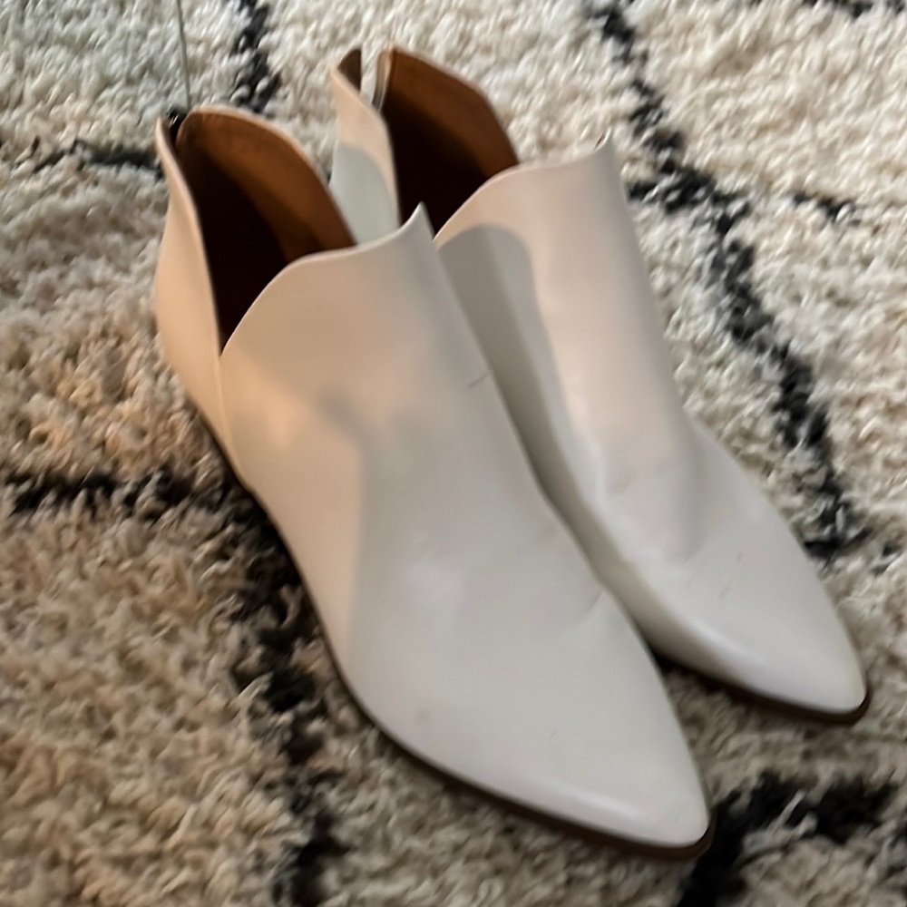 White ankle booties